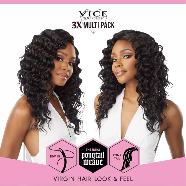 Sensationnel Vice Bundles Multi weaving - Vice Deep Twist synthetic virgin hair dupe with 2x5 Lace Closure - Vice Bundle Multi Deep Twist 