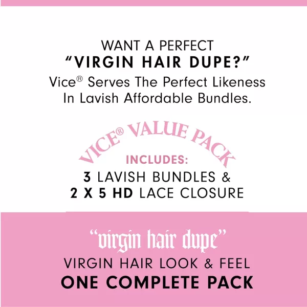 Sensationnel Vice Bundles Multi weaving - Vice Deep Twist synthetic virgin hair dupe with 2x5 Lace Closure - Vice Bundle Multi Deep Twist 