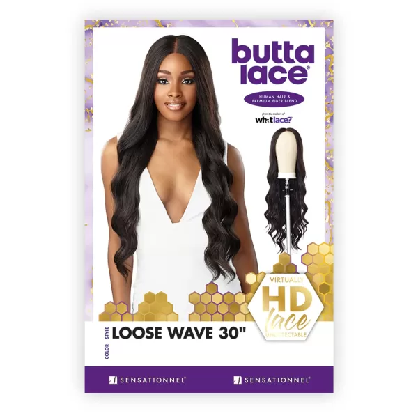 Sensationnel Butta Human Hair Blend HD Lace Wig - LOOSE WAVE 30 
