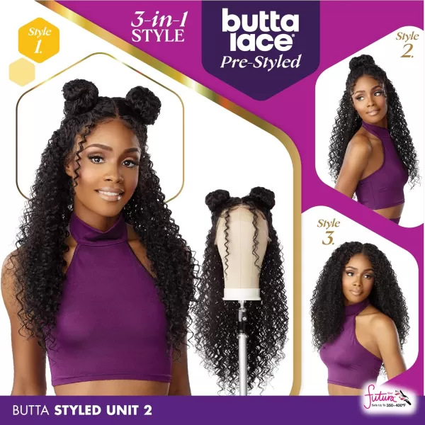 Sensationnel Butta Pre-styled Lace Front Wigs - Butta prestyled unit 2 glueless 2 way hand tied part lace synthetic wig preplucked hairline - Butta Styled Unit 2 