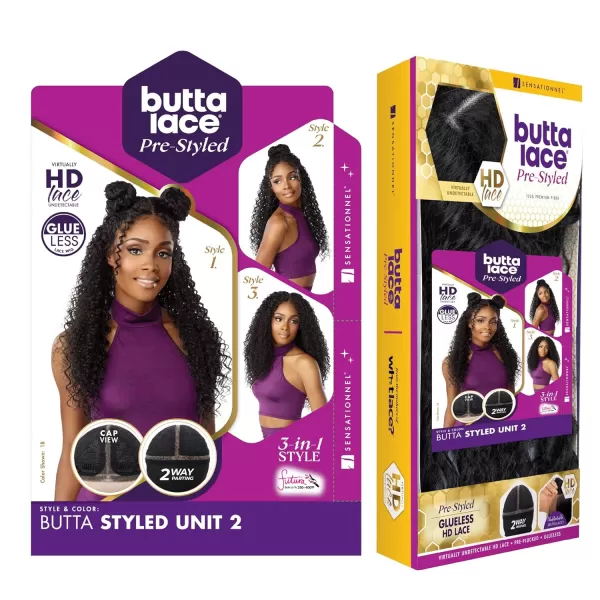 Sensationnel Butta Pre-styled Lace Front Wigs - Butta prestyled unit 2 glueless 2 way hand tied part lace synthetic wig preplucked hairline - Butta Styled Unit 2 