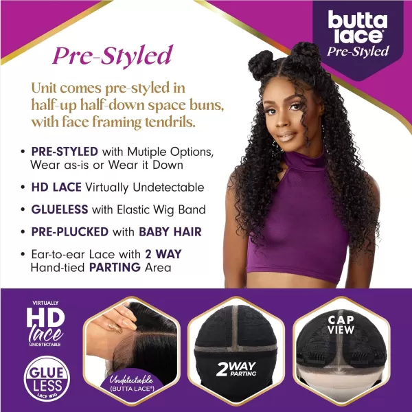 Sensationnel Butta Pre-styled Lace Front Wigs - Butta prestyled unit 2 glueless 2 way hand tied part lace synthetic wig preplucked hairline - Butta Styled Unit 2 