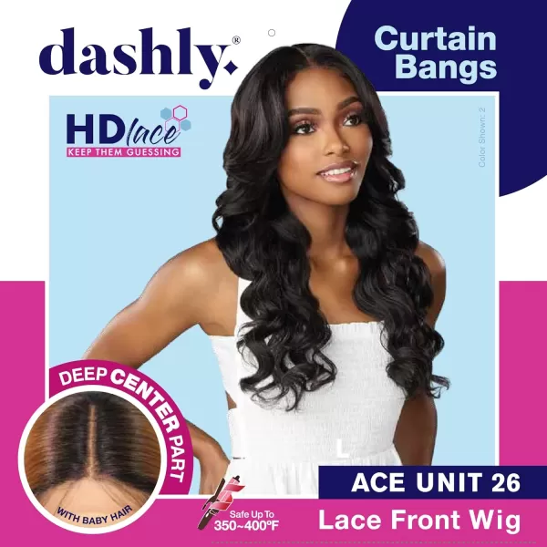 Sensationnel Dashly lace Front Wig - hand tied ear to ear soft lace synthetic with baby hair 5 Inch Deep Part - Dashly lace unit 26 