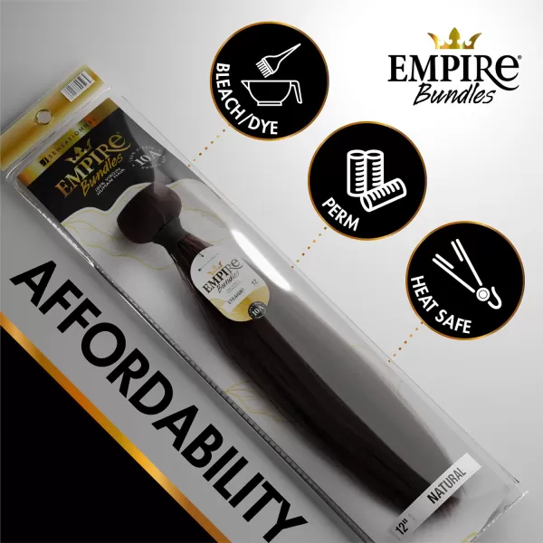 Sensationnel Empire Yaki weave hair - virgin Human hair extensions Yaki texture hair for weaving and sew in styles - Straight Yaki 1 pack 
