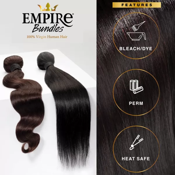 Sensationnel Empire Yaki weave hair - virgin Human hair extensions Yaki texture hair for weaving and sew in styles - Straight Yaki 1 pack 