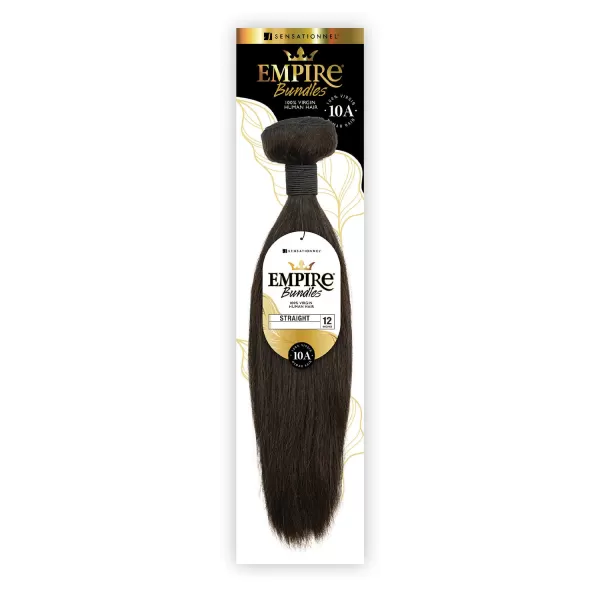 Sensationnel Empire Yaki weave hair - virgin Human hair extensions Yaki texture hair for weaving and sew in styles - Straight Yaki 1 pack 