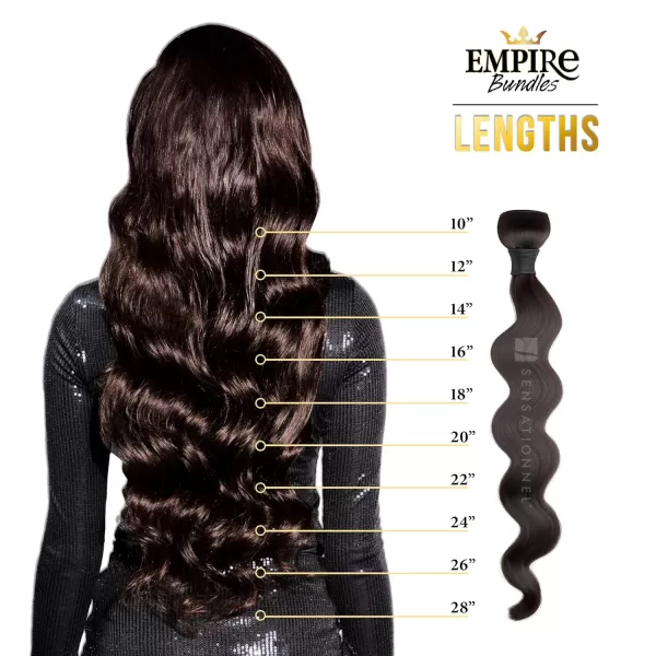 Sensationnel Empire Yaki weave hair - virgin Human hair extensions Yaki texture hair for weaving and sew in styles - Straight Yaki 1 pack 