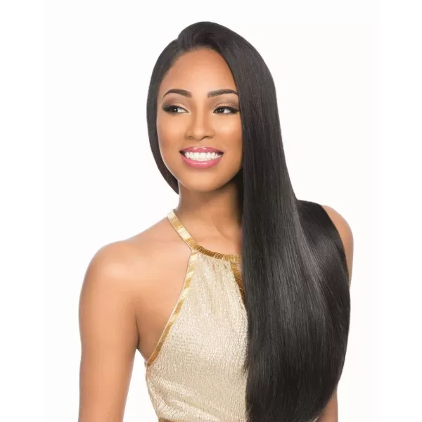 Sensationnel Empire Yaki weave hair - virgin Human hair extensions Yaki texture hair for weaving and sew in styles - Straight Yaki 1 pack 