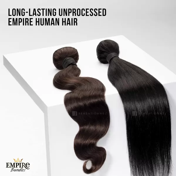 Sensationnel Empire Yaki weave hair - virgin Human hair extensions Yaki texture hair for weaving and sew in styles - Straight Yaki 1 pack 