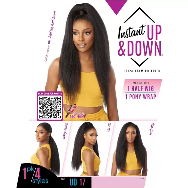 Sensationnel Instant UPDOWN halfwig Pony - Instant Weave Up and Down 4 style in 1 half wig and pony wrap - INSTANT UD Unit 17 