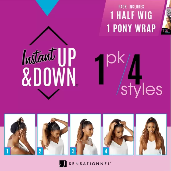 Sensationnel Instant UPDOWN halfwig Pony - Instant Weave Up and Down 4 style in 1 half wig and pony wrap - INSTANT UD Unit 17 