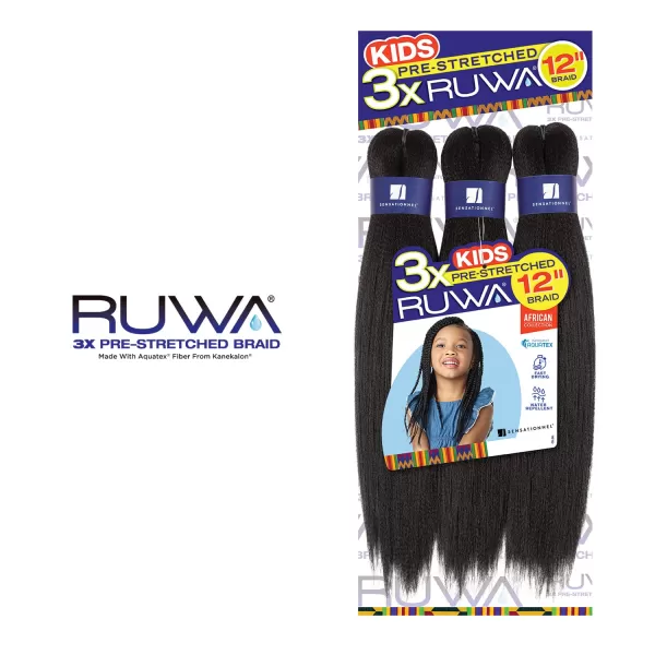 Sensationnel Ruwa 3X Pre-Stretched Kids Braid 12 