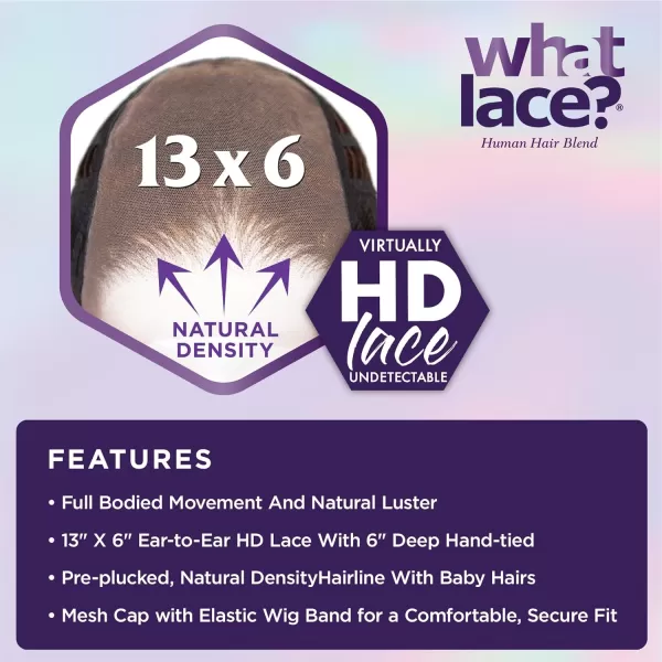 Sensationnel What Lace 13x6 Wigs - Human Hair Blend ARABELLA 28-inch Cloud 9 synthetic with preplucked hairline - Whatlace HHM ARABELLA 28 inch 