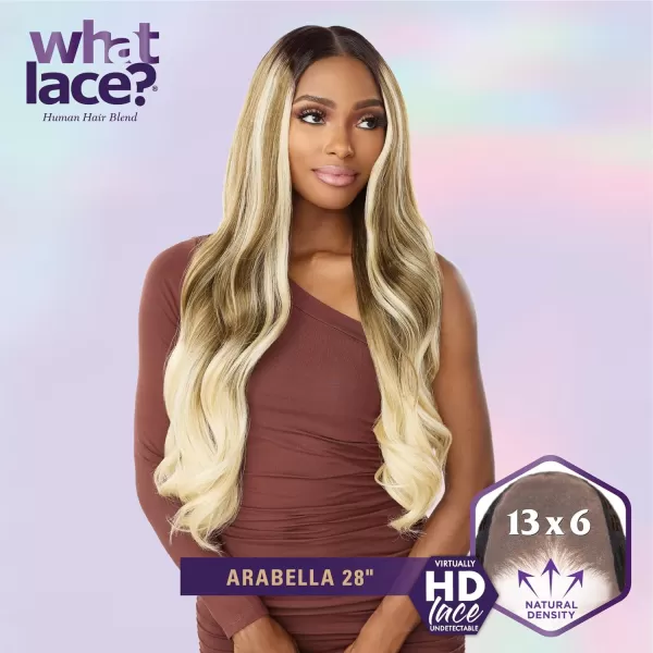 Sensationnel What Lace 13x6 Wigs - Human Hair Blend ARABELLA 28-inch Cloud 9 synthetic with preplucked hairline - Whatlace HHM ARABELLA 28 inch 