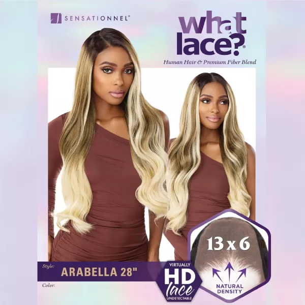 Sensationnel What Lace 13x6 Wigs - Human Hair Blend ARABELLA 28-inch Cloud 9 synthetic with preplucked hairline - Whatlace HHM ARABELLA 28 inch 