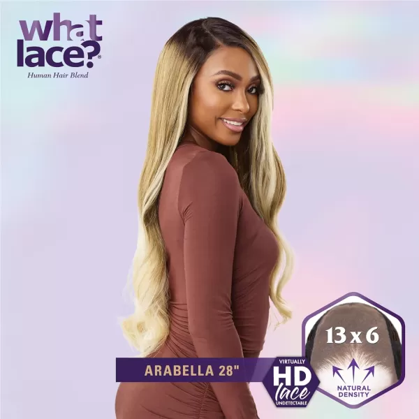 Sensationnel What Lace 13x6 Wigs - Human Hair Blend ARABELLA 28-inch Cloud 9 synthetic with preplucked hairline - Whatlace HHM ARABELLA 28 inch 