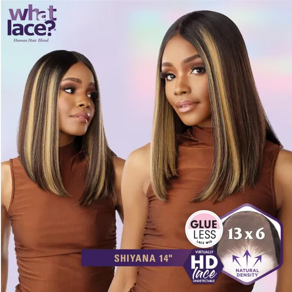 Sensationnel What Lace 13x6 Wigs - Human Hair Blend Shiyana 14-inch Cloud 9 synthetic with preplucked hairline - Whatlace HHM Shiyana 14 inch 