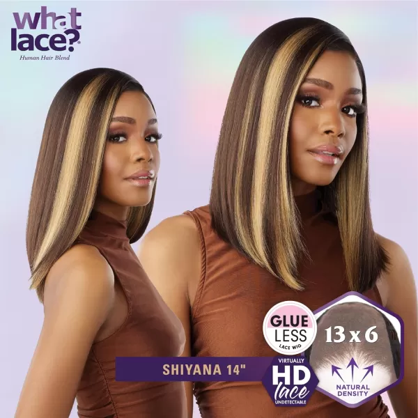 Sensationnel What Lace 13x6 Wigs - Human Hair Blend Shiyana 14-inch Cloud 9 synthetic with preplucked hairline - Whatlace HHM Shiyana 14 inch 