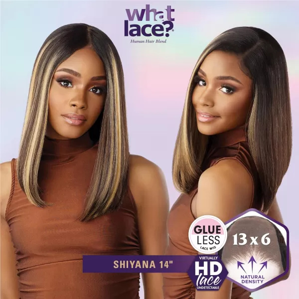Sensationnel What Lace 13x6 Wigs - Human Hair Blend Shiyana 14-inch Cloud 9 synthetic with preplucked hairline - Whatlace HHM Shiyana 14 inch 