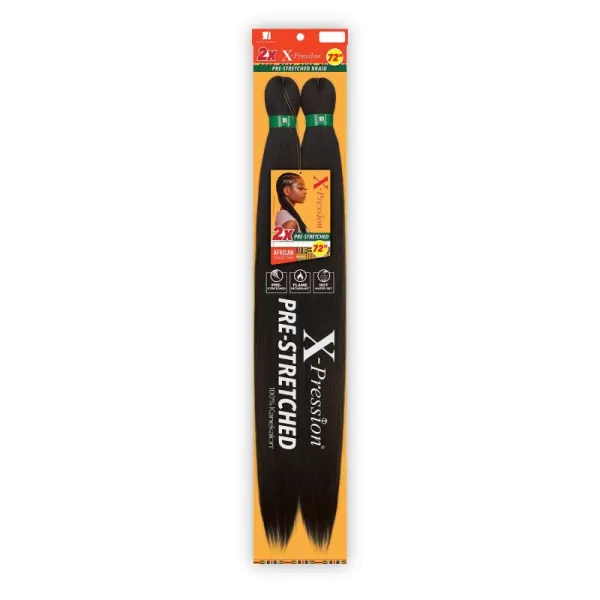 Sensationnel X-pression prestretched braiding hair - 2x xpression 72 inch all kanekalon flame retardant synthetic braid in hair extensions - 2X 72 Inch 