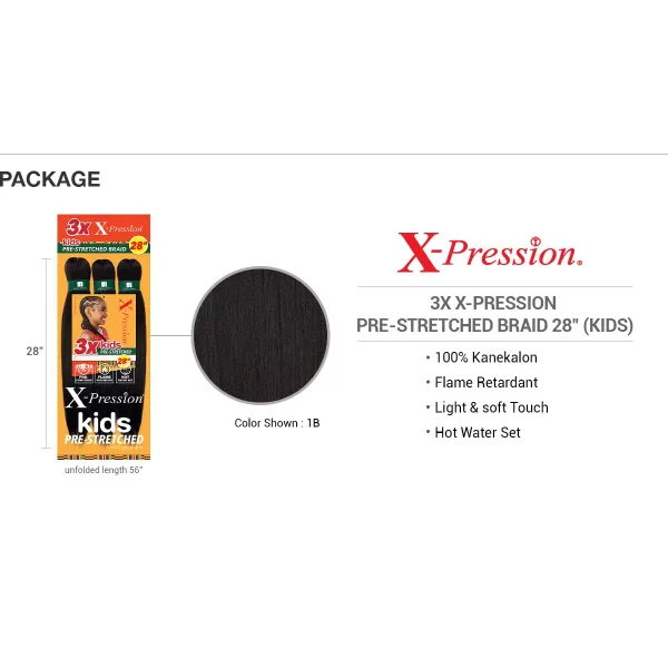 Sensationnel African Collection 3X X-Pression Pre-Stretched Braid 28"  