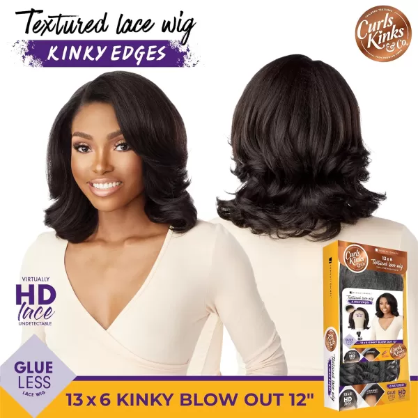 Sensationnel Kinky Edge 13x6 Lace Wigs - Kinky Edge Blow out 12-inch glueless synthetic wig - CKCO Kinky Edge Blow Out 12 Inch 