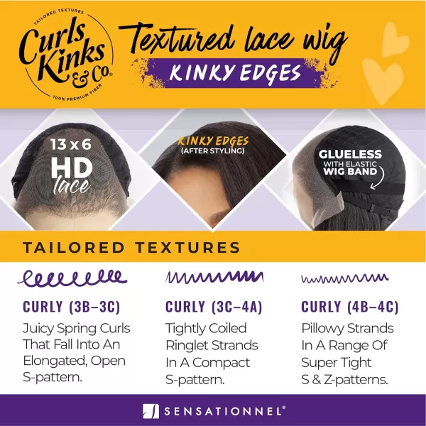 Sensationnel Kinky Edge 13x6 Lace Wigs - Kinky Edge Blow out 12-inch glueless synthetic wig - CKCO Kinky Edge Blow Out 12 Inch 