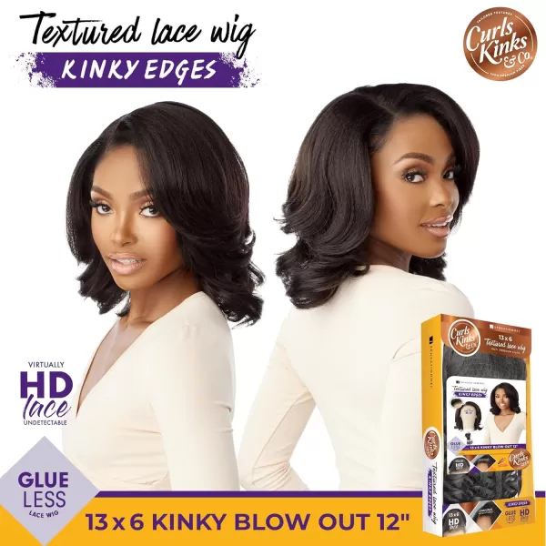 Sensationnel Kinky Edge 13x6 Lace Wigs - Kinky Edge Blow out 12-inch glueless synthetic wig - CKCO Kinky Edge Blow Out 12 Inch 