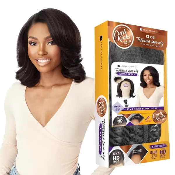 Sensationnel Kinky Edge 13x6 Lace Wigs - Kinky Edge Blow out 12-inch glueless synthetic wig - CKCO Kinky Edge Blow Out 12 Inch 