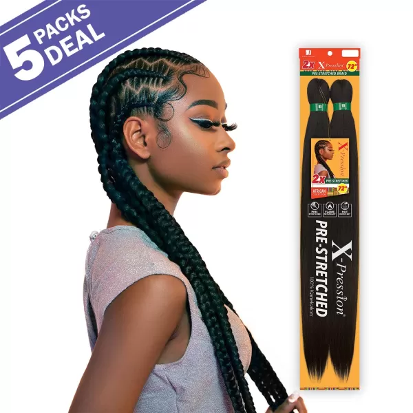 Sensationnel Braiding Crochet Braids African Collection 2X X-Pression Pre-Stretched Braid 72' 