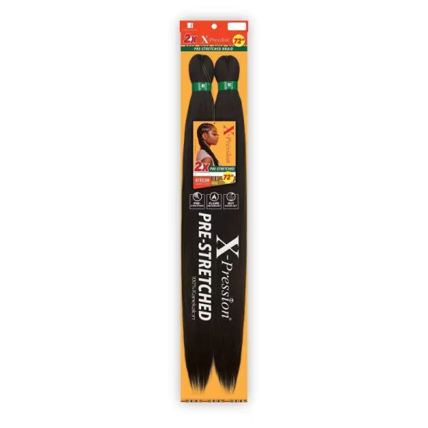 Sensationnel Braiding Crochet Braids African Collection 2X X-Pression Pre-Stretched Braid 72' 