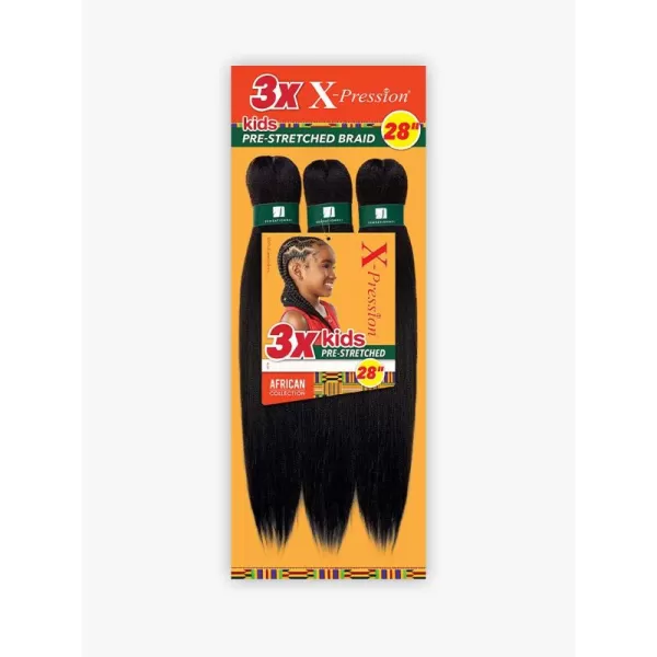 Sensationnel Braiding Sensationnel African Collection 3X X-PRESSION KIDS PRE-STRETCHED BRAID 28″ 