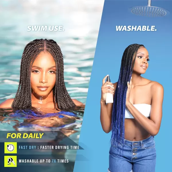 imageSensationnel Ruwa prestretched braiding hair  3x ruwa 18inch water repellent kanekalon fiber fast dry synthetic braid  3x Ruwa 18 inch 3 pack 1B OFFBLACKSM1B30