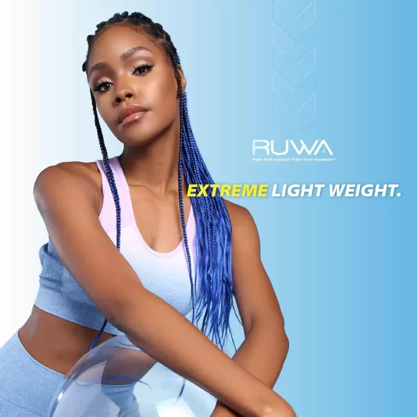 imageSensationnel Ruwa prestretched braiding hair  3x ruwa 18inch water repellent kanekalon fiber fast dry synthetic braid  3x Ruwa 18 inch 3 pack 1B OFFBLACKSM1B30