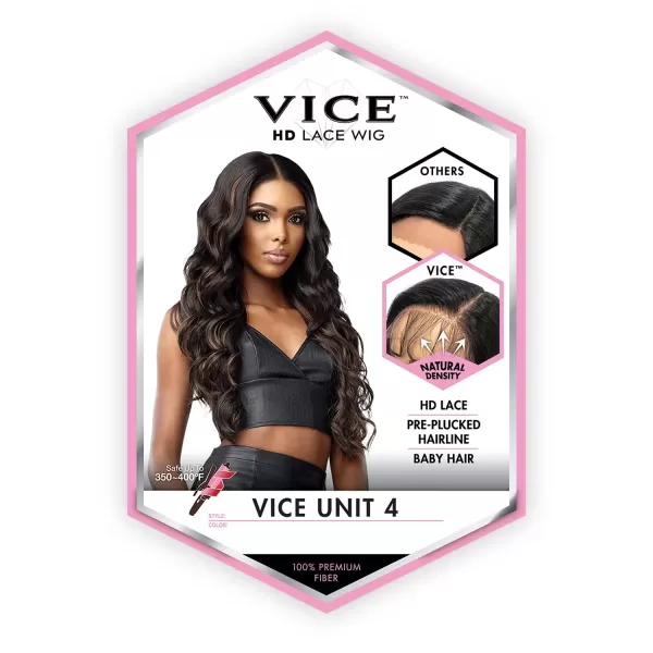 imageSensationnel Vice lace front wigs  unit 4 5 inch deep part synthetic wig preplucked hairline  Vice unit 4 CH30