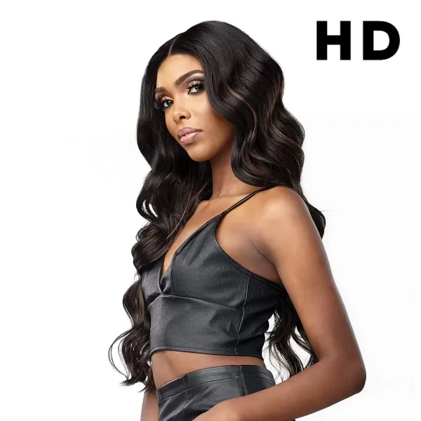 imageSensationnel Vice lace front wigs  unit 4 5 inch deep part synthetic wig preplucked hairline  Vice unit 4 CH30