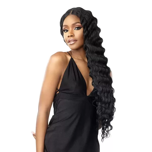 imageSensationnel Vice lace front wigs  unit 6 5 inch deep part synthetic wig preplucked hairline  Vice unit 6 1 JETBLACK1B OFFBLACK
