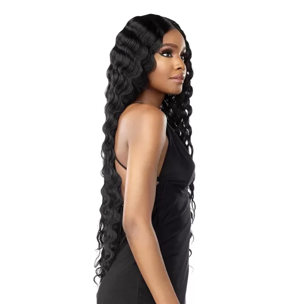 imageSensationnel Vice lace front wigs  unit 6 5 inch deep part synthetic wig preplucked hairline  Vice unit 6 1 JETBLACKBALAYAGEGOLD