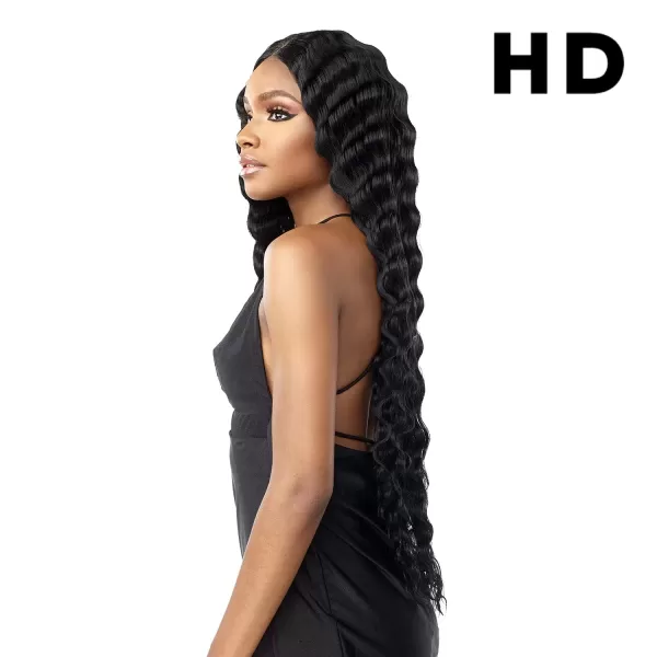 imageSensationnel Vice lace front wigs  unit 6 5 inch deep part synthetic wig preplucked hairline  Vice unit 6 1 JETBLACKBALAYAGEGOLD
