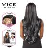 imageSensationnel Vice Lace front wig  HD Transparent Lace Preplucked Hairline with Babyhair 5 Inch Deep Part  Vice Unit 13 BALAYAGECARAMEL 10 CountOff Black 1B