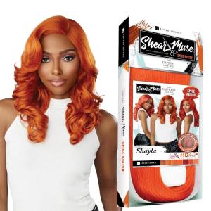 imageSensationnel Shear Muse lace wig  shayla deep lace hand tied parting synthetic prestyled wig  Shear muse shayla REDCOPPERROSEGOLDCOPPER