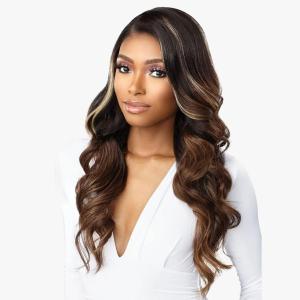 imageSensationnel Butta Lace Human Hair Blend  Glam Wave 24 in ColorBALAYAGECARAMELT4CHESTNUTBLONDE