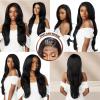 imageSensationnel Bare Lace 13x6 wigs  Unit 7 Glueless synthetic with 180 degree preplucked hairline Non lifting 2040 larger grid thin melt lace  BareLace unit 7 1 JETBLACKSHHONEY