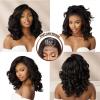 imageSensationnel Bare Lace 13x6 wigs  unit 12 glueless synthetic with 180 degree preplucked hairline non lifting 2040 larger grid thinner lace  BareLace unit 12 BALAYAGEDARKCHERRY1 JETBLACK