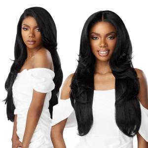 imageSensationnel Bare Lace 13x6 wigs  Unit 7 Glueless synthetic with 180 degree preplucked hairline Non lifting 2040 larger grid thin melt lace  BareLace unit 7 1 JETBLACKLIGHTASHBROWN
