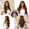 imageSensationnel Bare lace 13x6 wigs  unit 10 glueless synthetic with 180 degree preplucked hairline Non lifting 2040 larger grid thinner lace  BareLace unit 10 CARAMELBLONDEMOCHABROWN