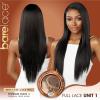 imageSensationnel Barelace full lace wigs  unit 1 glueless hand tied human hair blend with preplucked hairline 2040 larger grid thinner lace  HHM Bare lace full lace unit 1 1B OFFBLACK1 JETBLACK