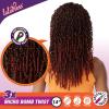 imageSensationnel Lulutress crochet braiding hair  3x micro bomb twist pre looped crochet braids hair kanekalon fiber synthetic locs twists  Lulutress 3x micro bomb twist 1pack 14 inch 1B OFFBLACK4 MEDBROWN