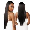 imageSensationnel Barelace full lace wigs  unit 1 glueless hand tied human hair blend with preplucked hairline 2040 larger grid thinner lace  HHM Bare lace full lace unit 1 1B OFFBLACK1B OFFBLACK