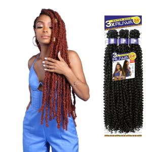 imageSensationnel Ruwa prestretched braiding hair  3x ruwa water wave 24inch water repellent kanekalon fiber fast dry sports braid  3X Ruwa Water wave 24 inch 1 pack 1B OFFBLACK613 BLONDE